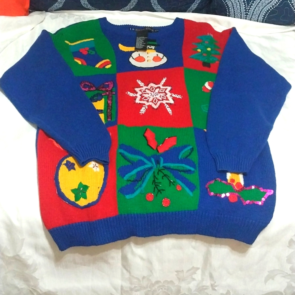 I.B.DIFFUSION XMAS SWEATER Size Med